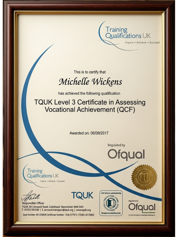 TQUK Level 3 Certificate in Assessing Vocational Achievement